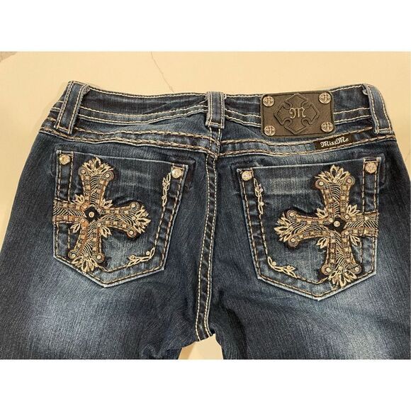 Miss Me Winter Cross Signature Rise Skinny Jeans Dark Wash Sz 29 - Picture 3 of 8